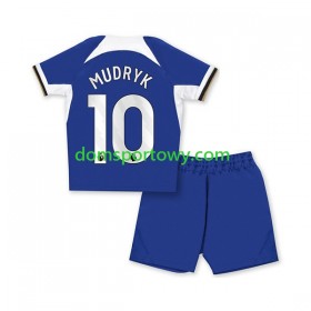Koszulka Chelsea Mykhaylo Mudryk 10 Dziecięcy Domowe Koszulki Piłkarskie 2023-2024 Krótki Rękaw